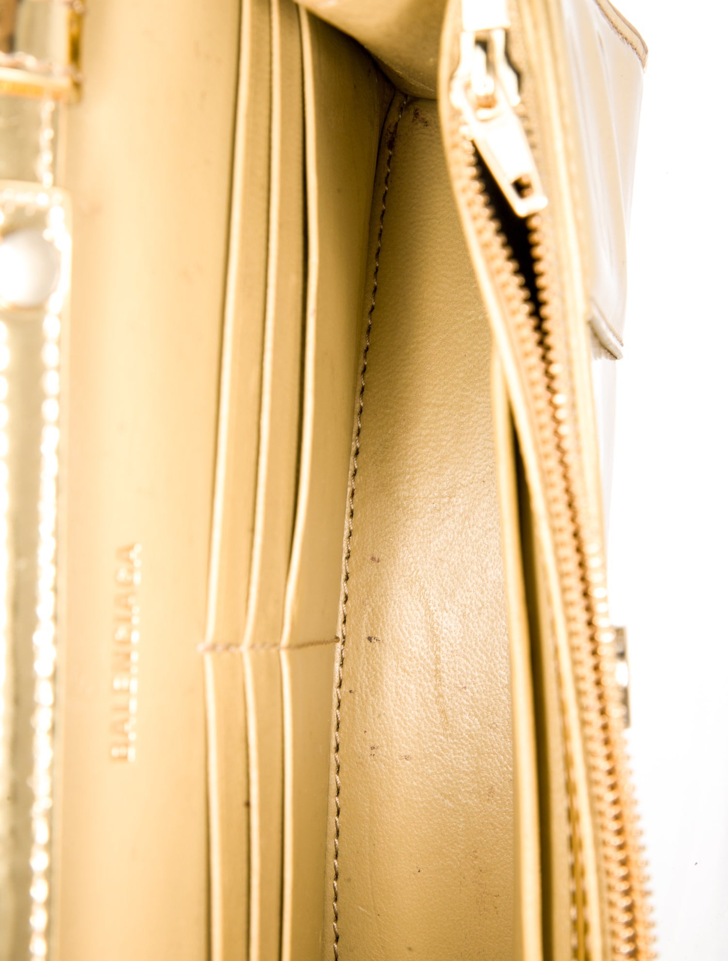 Balenciaga Patent Leather Hourglass Wallet on a Chain 2024